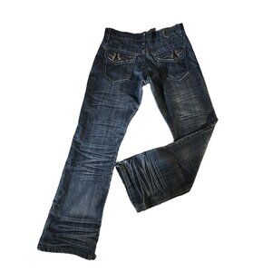 F.U.S.A.I Focus USA Inc Men's Creased Embroidered Jeans